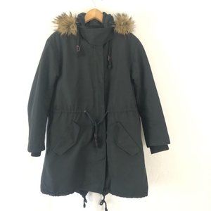 Madewell Field Parka Faux Fur Trim Hood